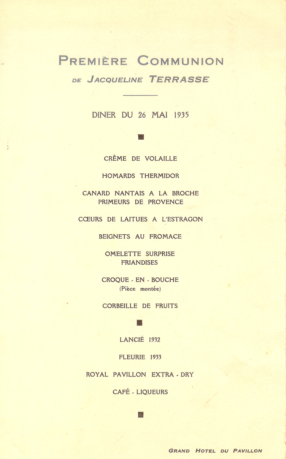 Communion de Jacqueline TERRASSE