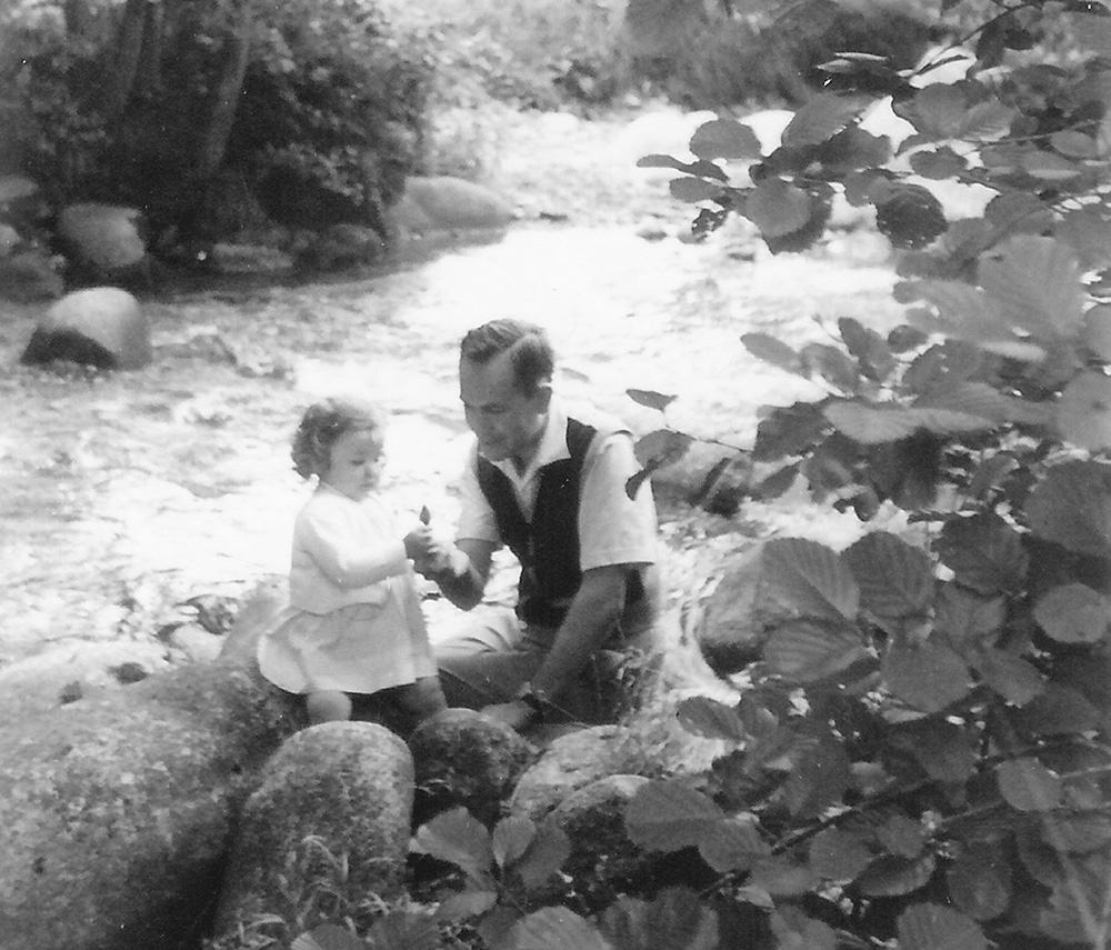 Alexis AUNE et sa fille Laurence au bord du Buech