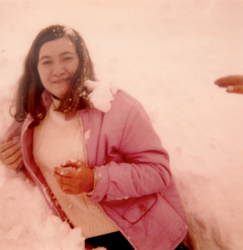 Laurence AUNE en février 1975 à la Foux d&rsquo;allis