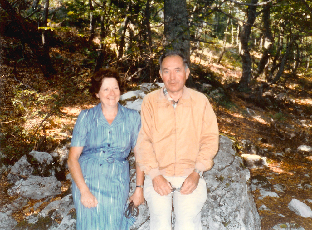 Paulette TERRASSE et Alexis AUNE  en août 1985 à Montbrand