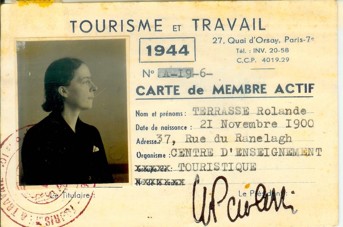 carte membre Tourisme et travail Rolande CORBY