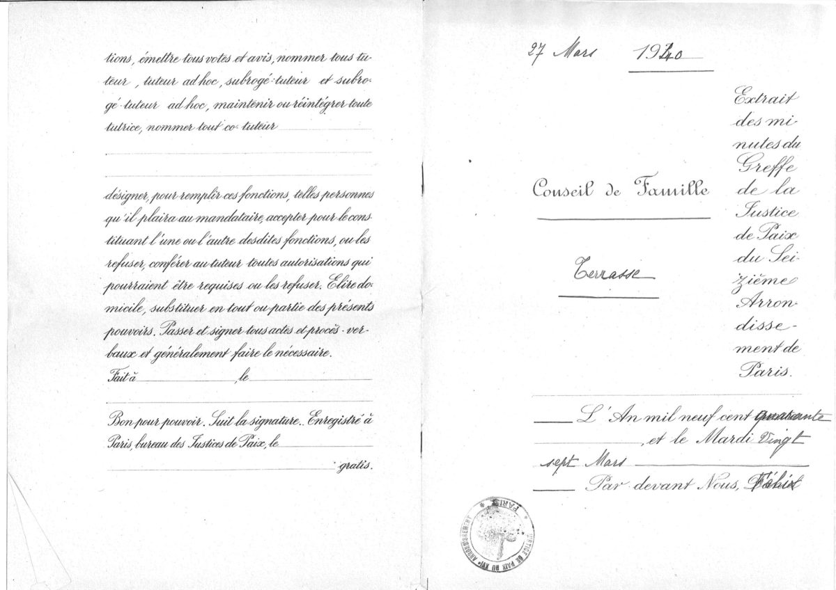 Conseil de famille TERRASSE