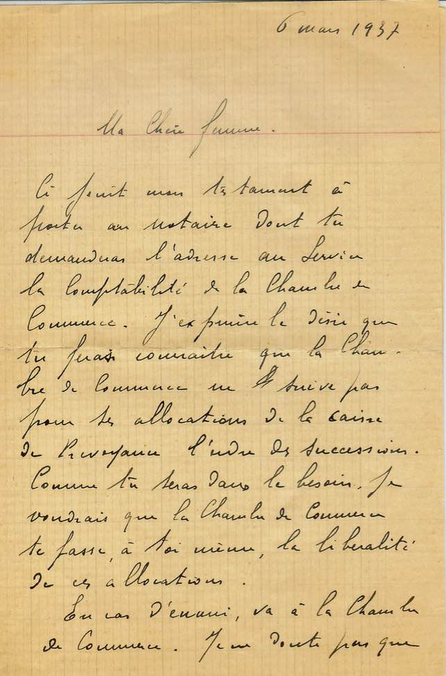 testament Lucien TERRASSE mars 1937