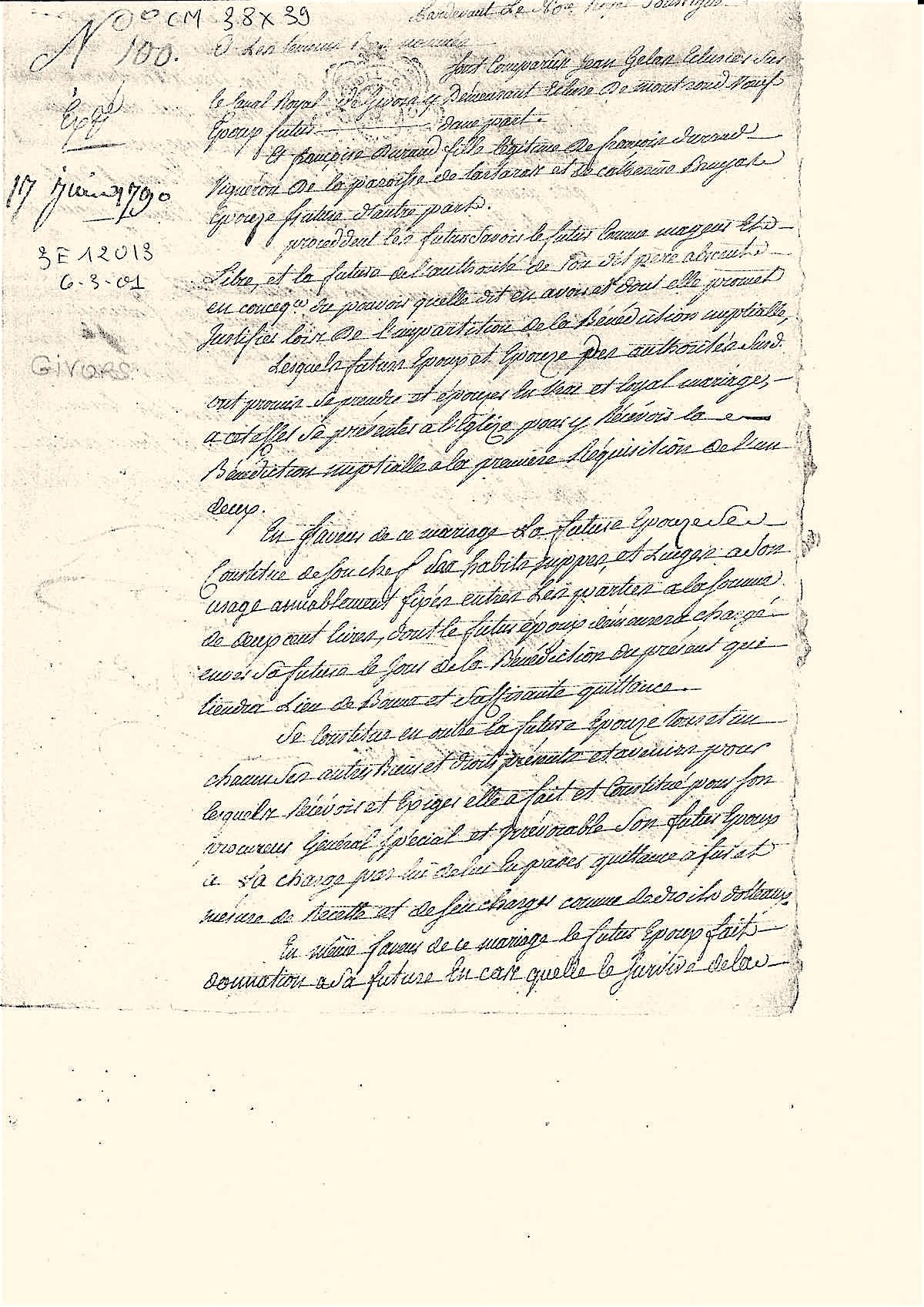 Contrat de mariage de Jean GELAS et Françoise DURAND