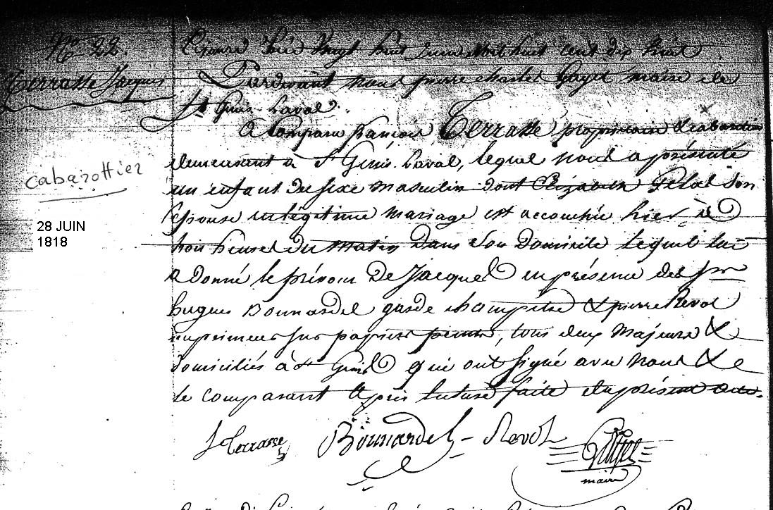 Acte de naissance de Jacques TERRASSE