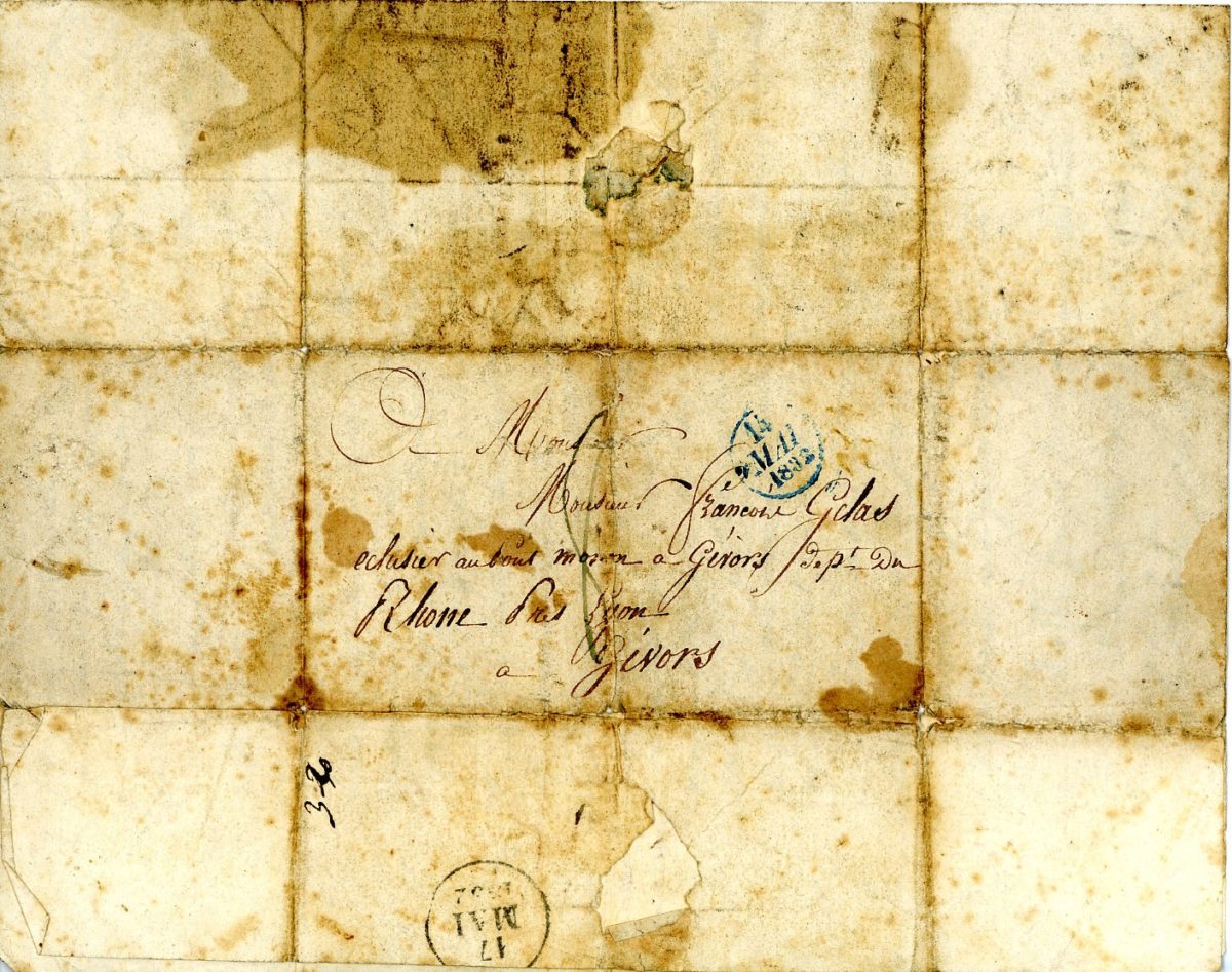 Lettre d&rsquo;Elisabeth GELAS à son frère