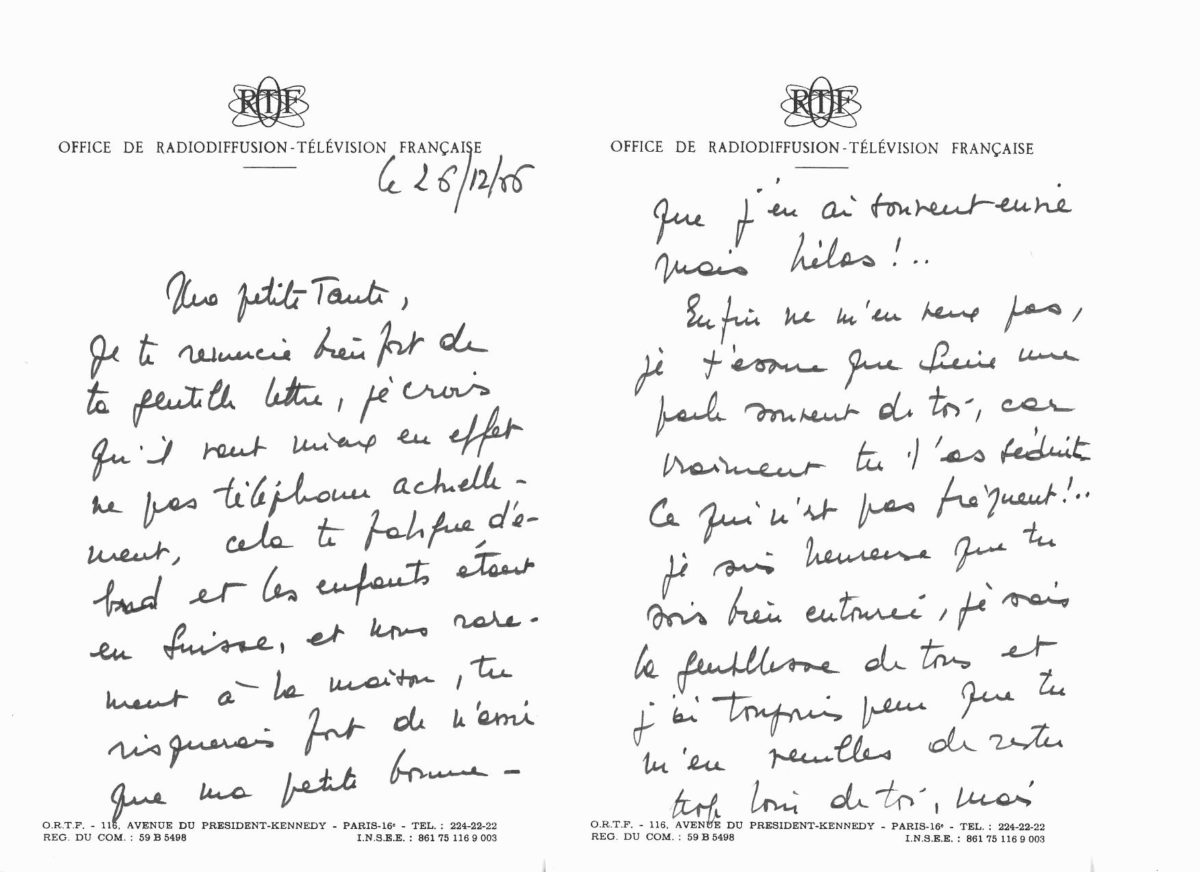 Lettre de Marie-Louise TERRASSE à sa tante Raymonde